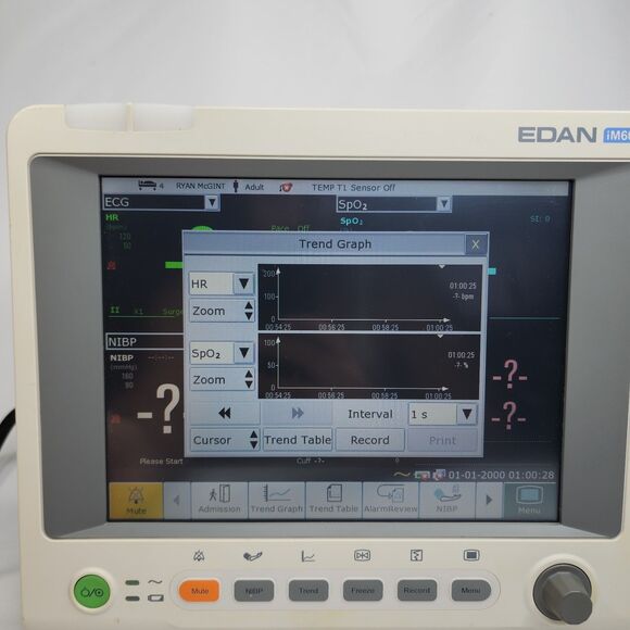 Edan iM60 Patient Monitor 10.4" Ex-Demo Unit Low Usage No Battery Power On Teste - Picture 13 of 16